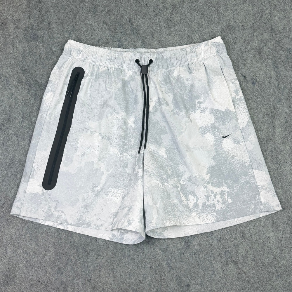 Nike Tech Woven Dri-FIT Grey White Cloud Camo Shorts Mens Large IF1331-043